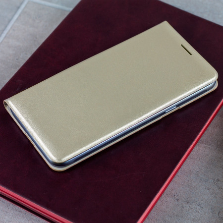 Original Galaxy J3 2016 Tasche Flip Wallet Cover in Gold