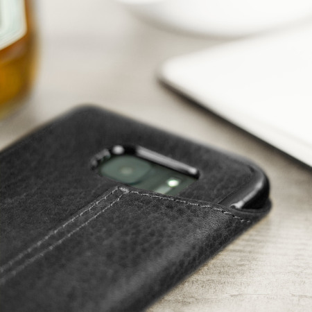 Housse Samsung Galaxy S7 Edge Vaja Agenda en cuir – Noire