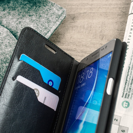 Olixar Lederlook Samsung Galaxy J5 2016 Wallet Case - Zwart