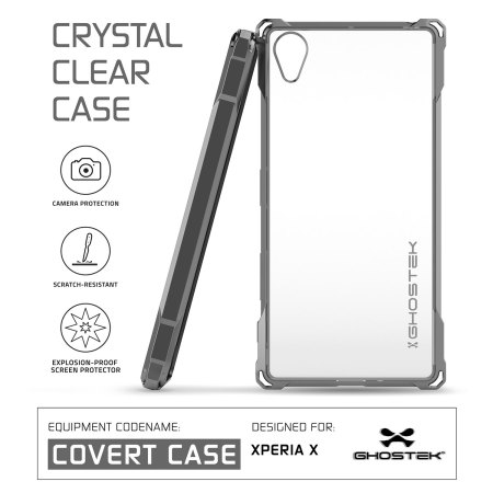 Ghostek Covert Sony Xperia X Bumper Case - Clear / Glossy Black