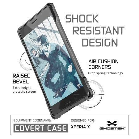 Ghostek Covert Sony Xperia X Bumper Case Hülle in Klar / Schwarz
