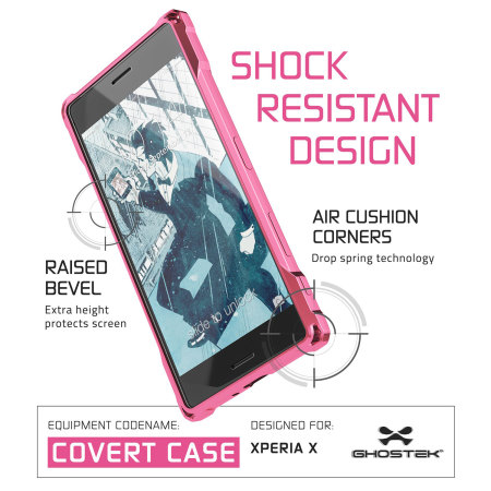 Ghostek Covert Sony Xperia X Bumper Case Hülle in Klar / Pink