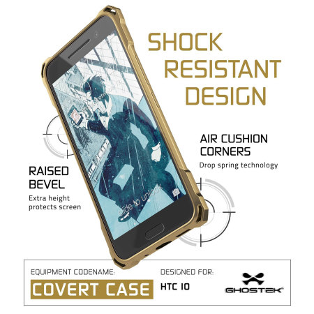 Ghostek Covert HTC 10 Bumper Deksel - Gjennomsiktig / Gull