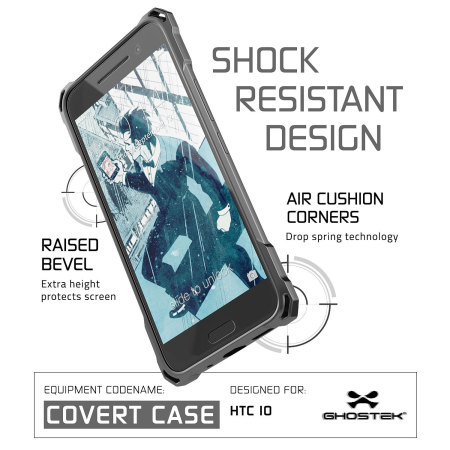 Ghostek Covert HTC 10 Bumper Case Hülle in Klar / Schwarz