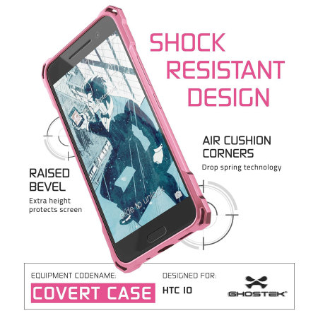 Ghostek Covert HTC 10 Bumper Case Hülle in Klar / Rot
