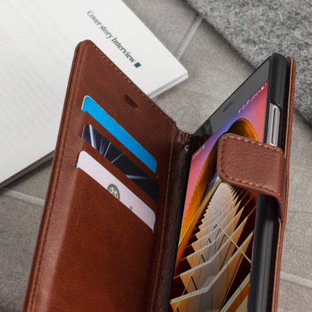Olixar Huawei P9 Plus Tasche Wallet in Braun