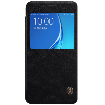Housse Samsung Galaxy J7 2016 Nillkin Qin cuir avec fenêtre – Noire