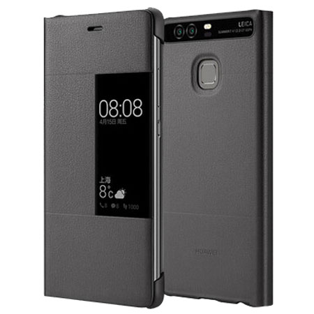 Official Huawei P9 Plus Smart View Flip Case - Dark Grey
