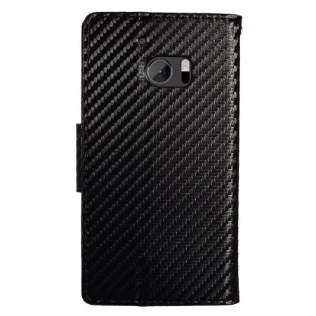 Zizo Carbon Fibre Style HTC 10 Wallet Case - Black