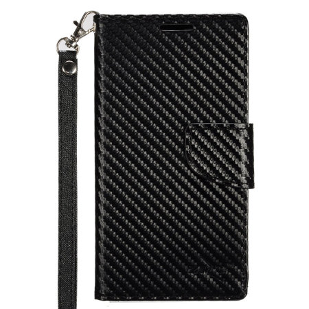Zizo Carbon Fibre Style HTC 10 Wallet Case - Black