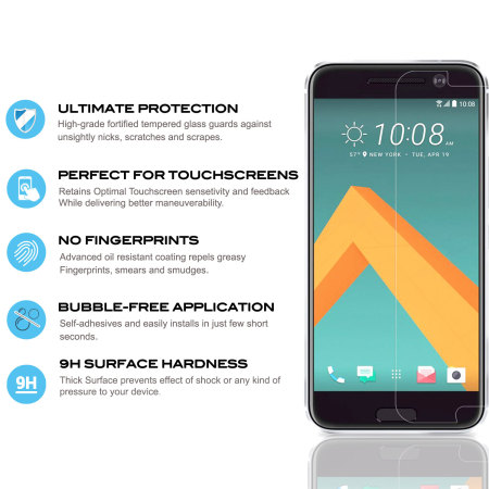 Zizo Lightning Shield HTC 10 Gehard Glazen Screen Protector
