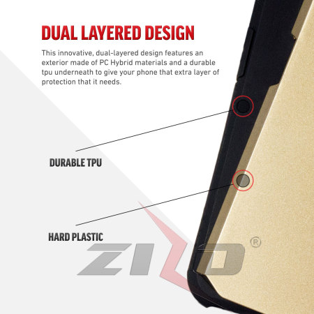 Zizo Slim Hybrid HTC 10 Tough Case - Black / Gold
