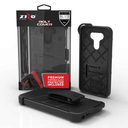 Zizo Bolt Series LG G5 Tough Case Hülle & Gürtelclip Schwarz