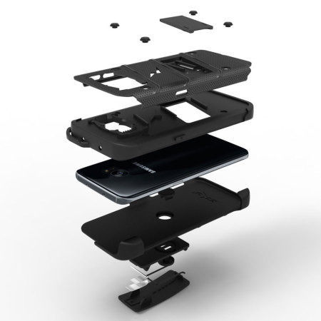 Zizo Bolt Samsung Galaxy S7 Edge Kovakotelo & Vyöklipsi – Musta