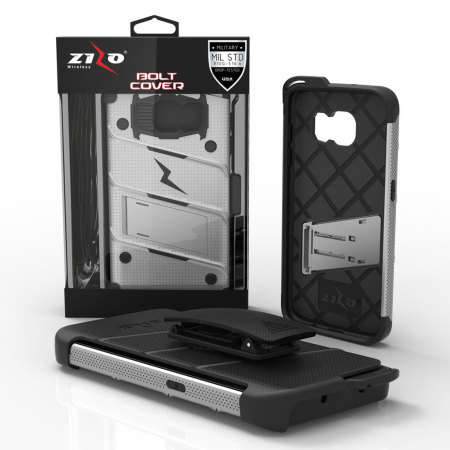 Coque Galaxy S7 Edge Zizo Bolt Series avec clip ceinture – Grise