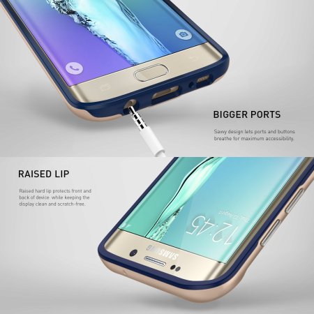 Coque Galaxy S7 Edge Caseology Envoy Series – Cuir Bleu Marine
