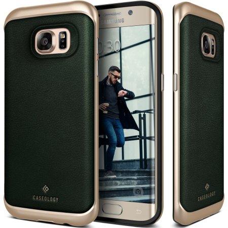 Caseology Envoy Series Galaxy S7 Edge Case - Green Leather