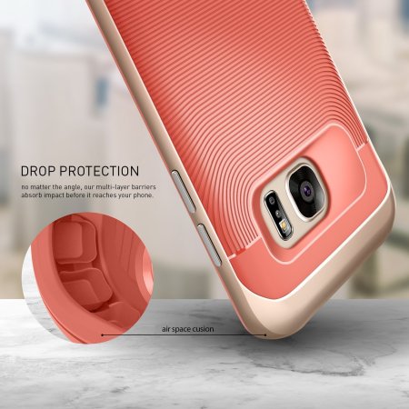 Coque Samsung Galaxy S7 Edge Caseology Wavelength Series – Rose corail