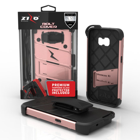 Zizo Bolt Series Galaxy S7 Tough Case Hülle & Gürtelclip Rosa Gold