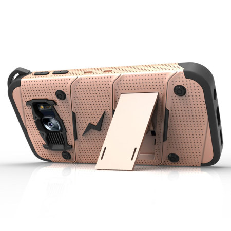 Zizo Bolt Samsung Galaxy S7 Kovakotelo & Vyöklipsi - Pinkki Kulta