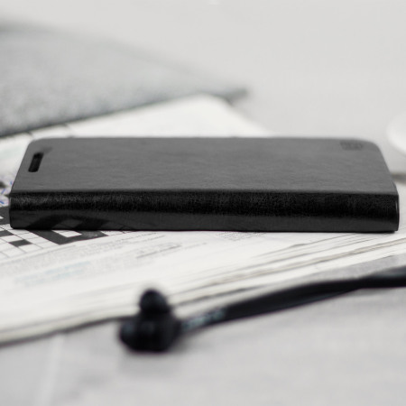 Olixar Leather-Style Moto G4 Plus Wallet Stand Case - Black