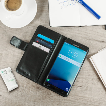 Olixar echt leren Wallet Case voor de Samsung Galaxy Note 7 - Zwart