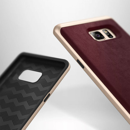 Coque Samsung Galaxy Note 7 Caseology Envoy effet cuir – Cerisier