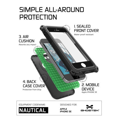 Ghostek Nautical Series iPhone SE Waterproof Case - Black