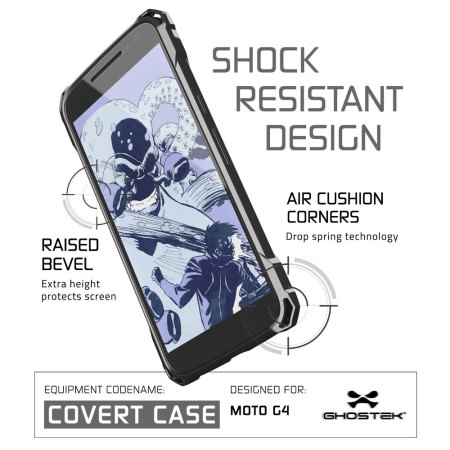 Ghostek Covert Moto G4 Plus Bumper Deksel - Gjennomsiktig / Sort
