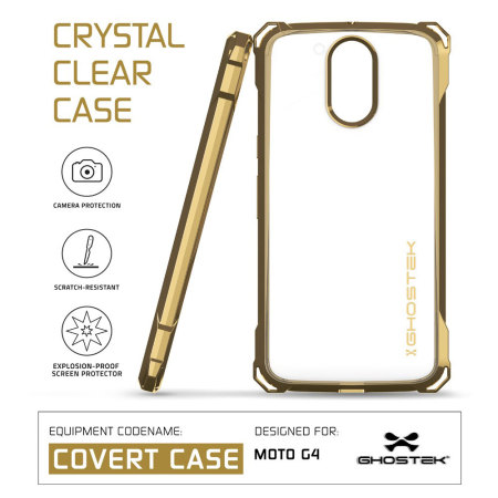 Ghostek Covert Moto G4 Bumper Case - Clear / Gold