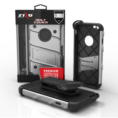 Coque iPhone 6S / 6 Zizo Bolt Series avec clip ceinture – Acier