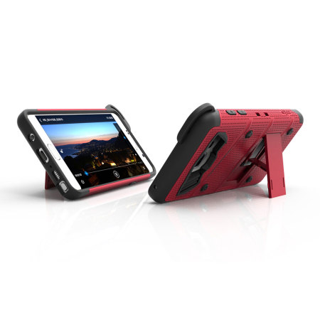 Zizo Bolt Series Samsung Galaxy Note 7 Skal & bältesklämma - Röd