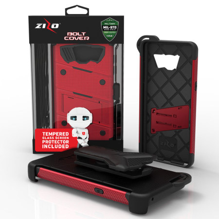 Zizo Bolt Series Samsung Galaxy Note 7 Tough Case & Belt Clip - Red
