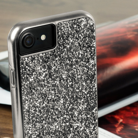 Prodigee Fancee iPhone 7 Glitter Case - Silver / Black