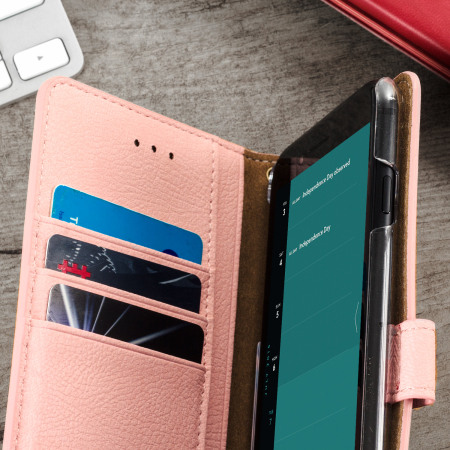 Hansmare Calf iPhone 7 Plus Wallet Case - Wine Pink