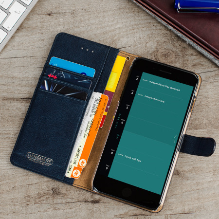 Hansmare Calf iPhone 7 Plus Plånboksfodral - Mörkblå