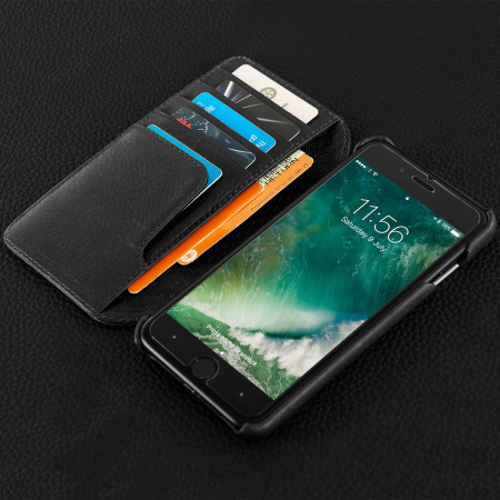 Vaja Wallet Agenda iPhone 7 Plus Premium Leren Case - Zwart