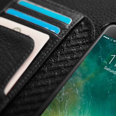 Vaja Wallet Agenda iPhone 7 Premium Leder Case in Schwarz