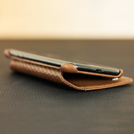Vaja Wallet Agenda iPhone 7 Plus Premium Läderfodral - Mörkbrun