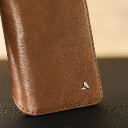 Vaja Wallet Agenda iPhone 7 Plus Premium Leather Case - Dark Brown