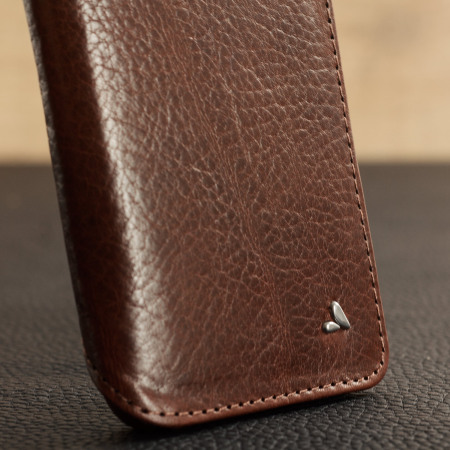 Vaja Wallet Agenda iPhone 7 Premium Leder Case in Dunkel Braun