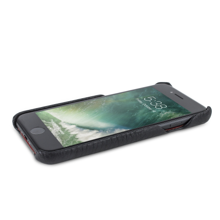Vaja Grip iPhone 7 Premium Lederhülle Case in Schwarz / Rosso