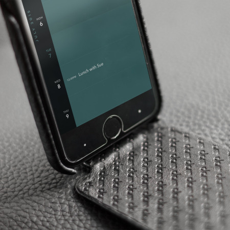 Vaja Ivo Top iPhone 7 Premium Leather Flip Case - Black