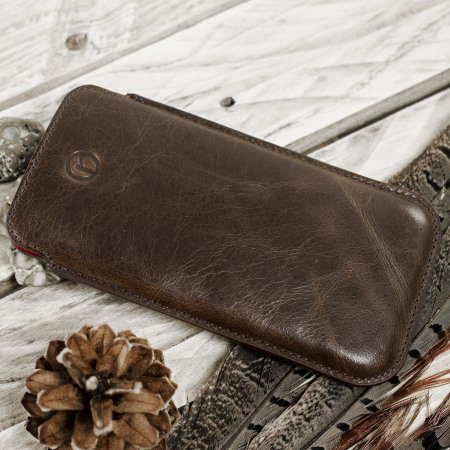 Redneck Red Line Genuine Leather iPhone 7 Pouch - Brown
