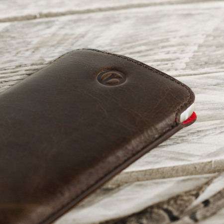 Redneck Red Line Genuine Leather iPhone 7 Pouch - Brown