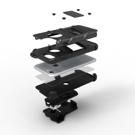 Zizo Bolt Series iPhone 8 / 7 Tough Case & Belt Clip - Black