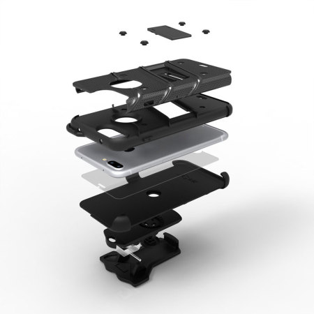 Coque iPhone 7 Plus Zizo Bolt robuste avec clip ceinture – Noire
