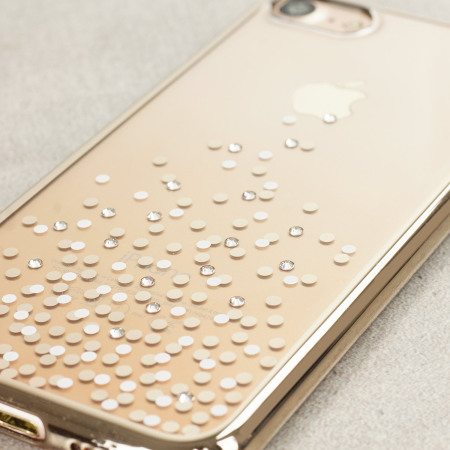 Unique Polka 360 Case iPhone 8 Case - Champagne Gold / Clear
