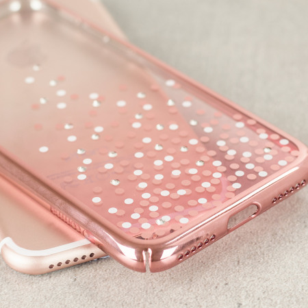 Rose Gold Unique Glitter Polka Dot iPhone 8 Case