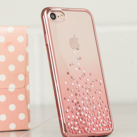 Rose Gold Unique Glitter Polka Dot iPhone 8 Case